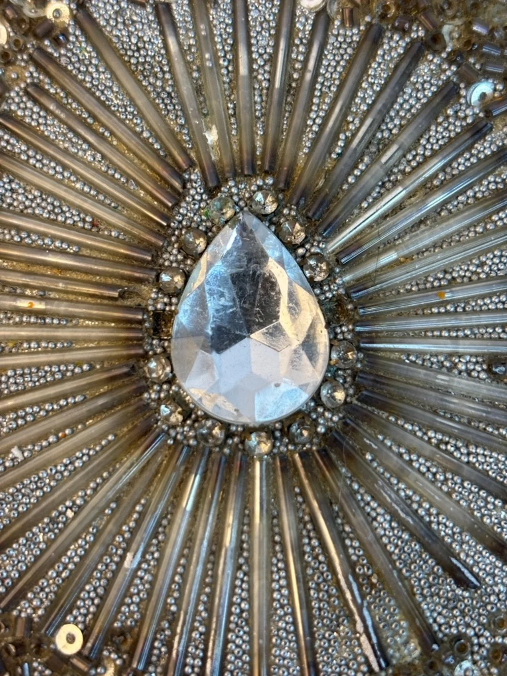 Silver Sequin/Glass Beaded Trinket Box‎